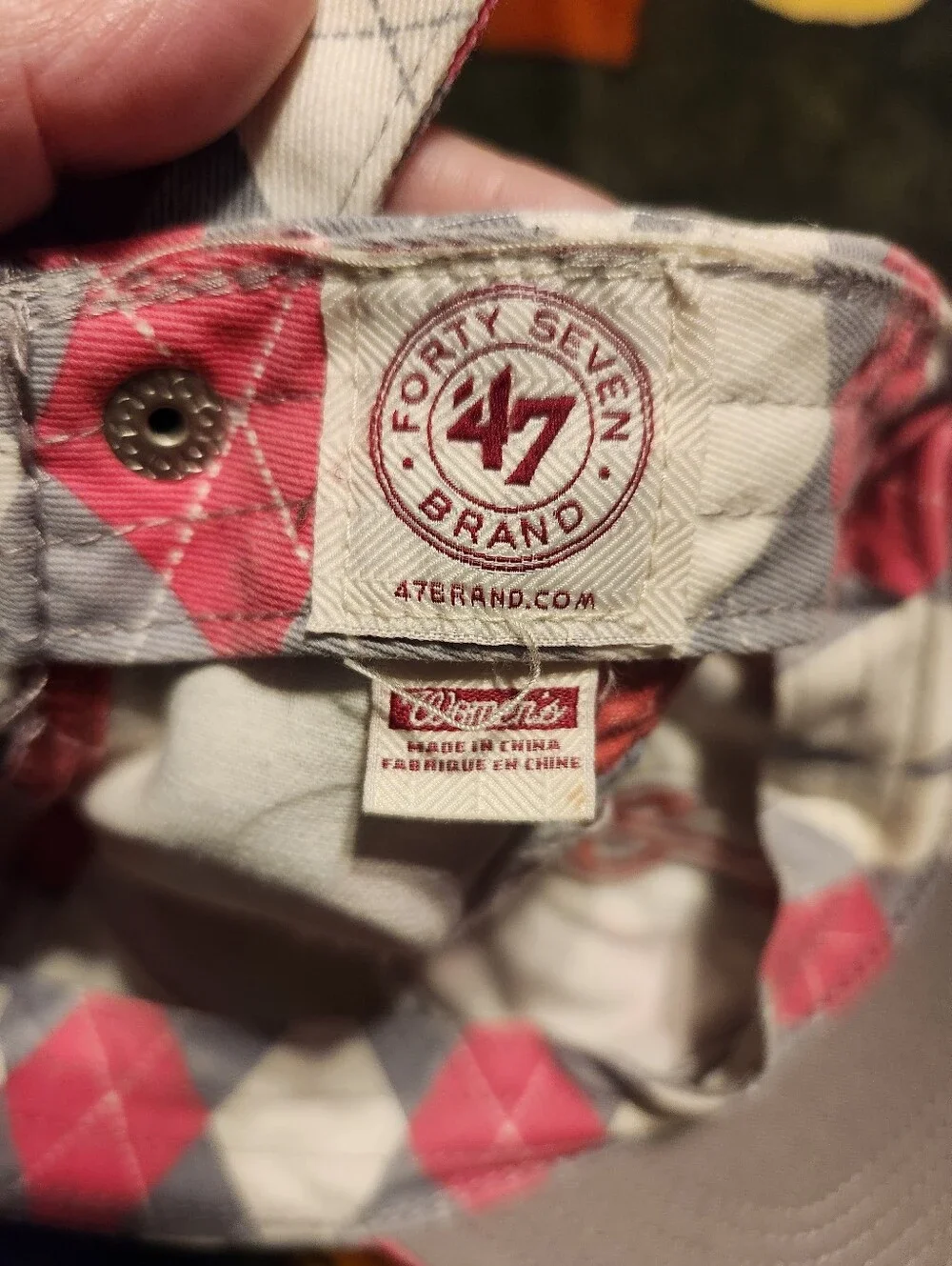 Womens Argyle Philadelphia Phillies Baseball Cap in Pink and Gray